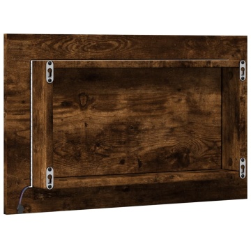 Oglindă de baie LED, stejar sonoma, 60x8,5x38 cm lemn prelucrat - Img 7