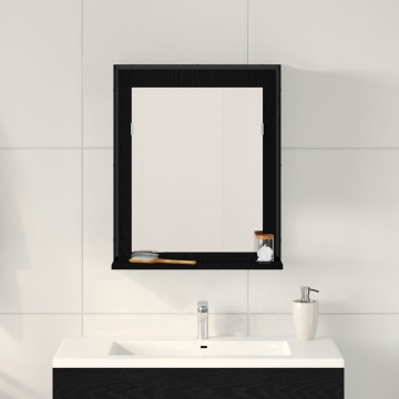 Oglindă de baie Negru Stejar 50x12x60 cm Lemn prelucrat - Img 4