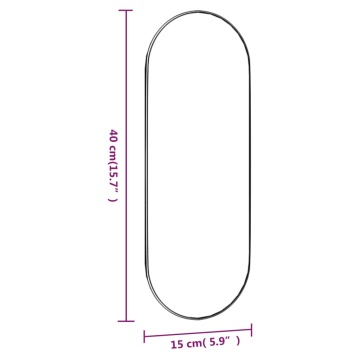 Oglindă de perete, 15x40 cm, oval, sticlă - Img 5