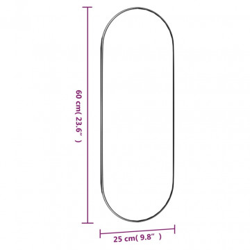 Oglindă de perete, 25x60 cm, oval, sticlă - Img 5