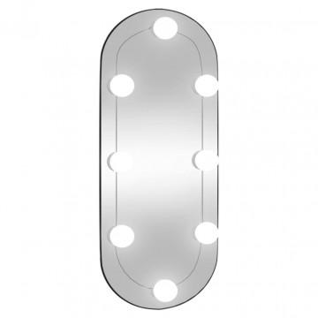 Oglindă de perete cu lumini LED 25x60 cm oval sticlă - Img 2