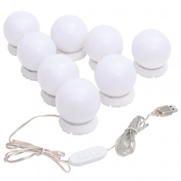 Oglindă de perete cu lumini LED, sticlă, pătrată - Img 7