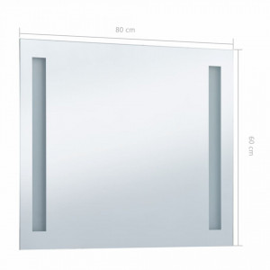 Oglindă de perete de baie cu LED, 80 x 60 cm - Img 6