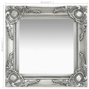 Oglindă de perete în stil baroc, argintiu, 40 x 40 cm - Img 6