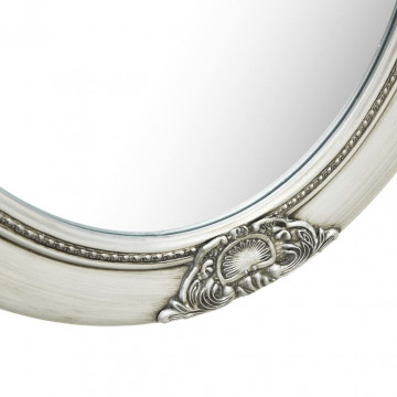 Oglindă de perete în stil baroc, argintiu, 50 x 60 cm - Img 4