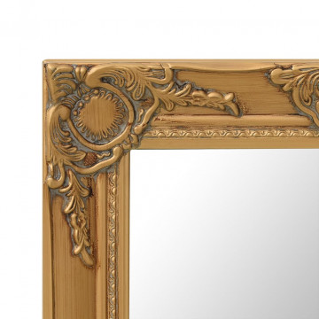 Oglindă de perete în stil baroc, auriu, 50 x 50 cm - Img 3