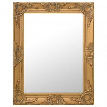 Oglindă de perete în stil baroc, auriu, 50 x 60 cm - Img 1
