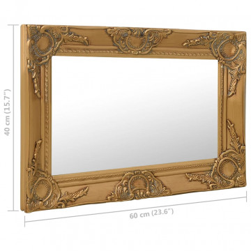 Oglindă de perete în stil baroc, auriu, 60 x 40 cm - Img 5