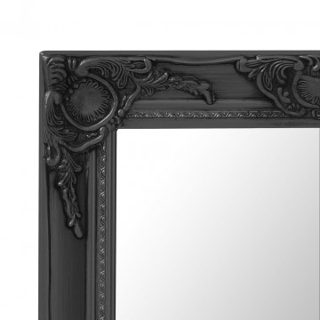 Oglindă de perete în stil baroc, negru, 60 x 40 cm - Img 4