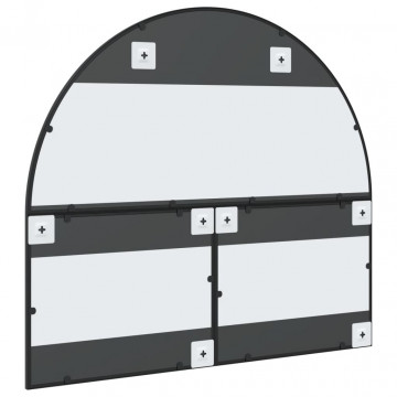 Oglindă de perete, negru, 100x90 cm, arcuită, fier - Img 7