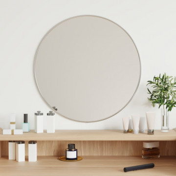 Oglindă de perete rotundă, argintiu, Ø 50 cm - Img 1