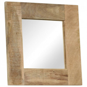 Oglindă, lemn masiv de mango, 50 x 50 cm - Img 1