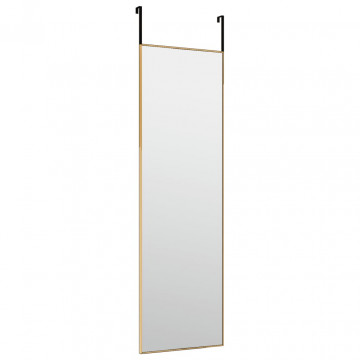 Oglindă pentru ușă, auriu, 30x100 cm, sticlă și aluminiu - Img 3