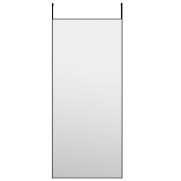 Oglindă pentru ușă, negru, 40x100 cm, sticlă și aluminiu - Img 2