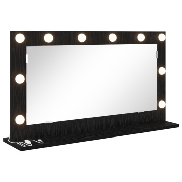 Oglingă vanity cu lumini LED Stejar Negru 80x45x18 cm - Img 2