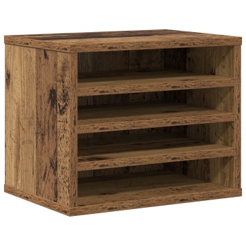 Organizator birou lemn vechi 36x26x29.5 cm lemn ingineresc - Img 2