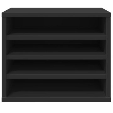 Organizator de birou, negru, 36x26x29,5 cm, lemn prelucrat - Img 4