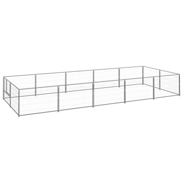 Padoc pentru câini, argintiu, 10 m², oțel - Img 1