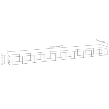 Padoc pentru câini, argintiu, 10 m², oțel - Img 5