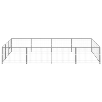 Padoc pentru câini, argintiu, 12 m², oțel - Img 2