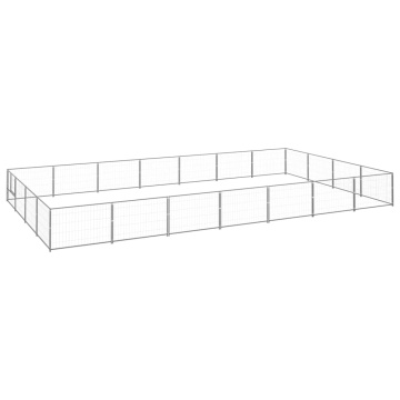 Padoc pentru câini, argintiu, 28 m², oțel - Img 1