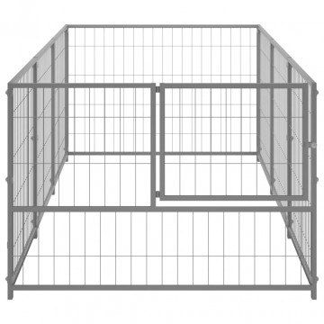 Padoc pentru câini, argintiu, 3 m², oțel - Img 3