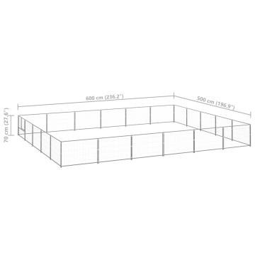 Padoc pentru câini, argintiu, 30 m², oțel - Img 5