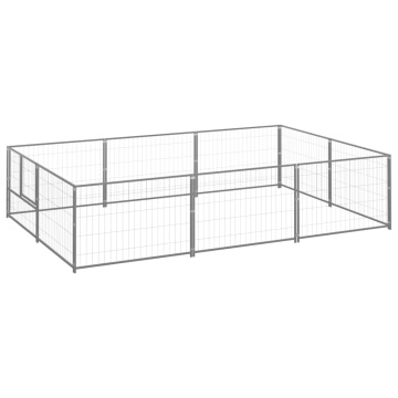Padoc pentru câini, argintiu, 6 m², oțel - Img 1
