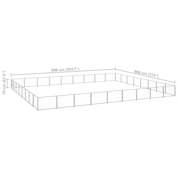Padoc pentru câini, argintiu, 72 m², oțel - Img 5
