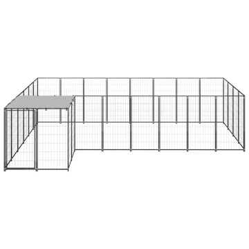 Padoc pentru câini, negru, 10,89 m², oțel - Img 2