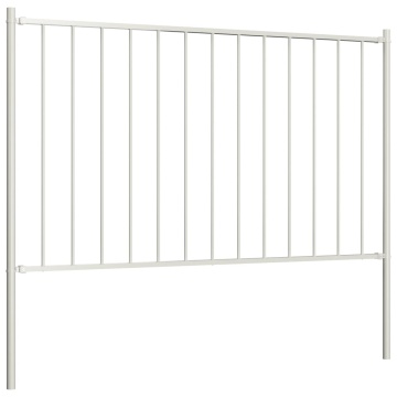 Panou de gard cu stâlpi alb 1,7x1 m oțel vopsit electrostatic - Img 2