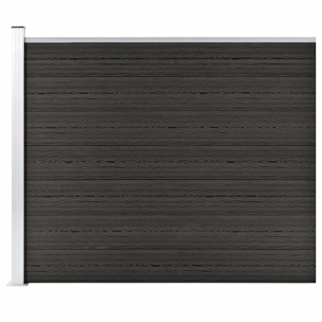 Panou de gard, gri, 175x146 cm, WPC - Img 1