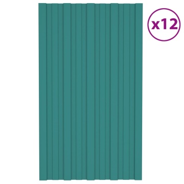 Panouri pentru acoperiș 12 buc. verde 80x45 cm oțel galvanizat - Img 1
