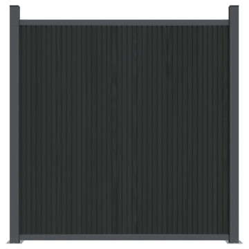 Panouri pentru gard, gri, 699x186 cm, WPC - Img 4