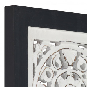 Panouri perete sculptate manual, negru/alb, 40x40x1,5 cm, MDF - Img 5