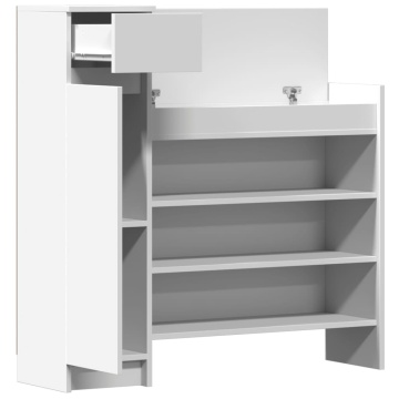 Pantofar, alb, 100,5x28x100 cm, lemn prelucrat - Img 8