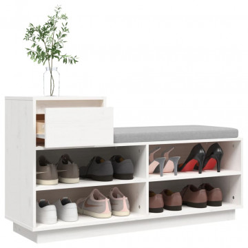 Pantofar, alb, 110x34x61 cm, lemn masiv de pin - Img 8