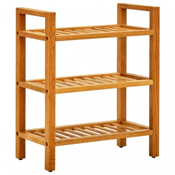 Pantofar cu 3 rafturi, 50x27x60 cm, lemn masiv de stejar - Img 1