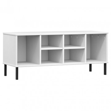 Pantofar cu picioare metalice „OSLO” alb 106x35x45 cm lemn - Img 2