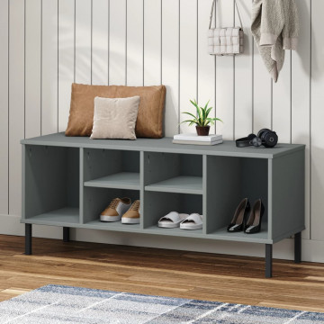Pantofar cu picioare metalice „OSLO” gri 106x35x45 cm lemn - Img 1