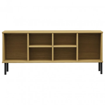 Pantofar cu picioare metalice „OSLO” maro 106x35x45 cm lemn - Img 4