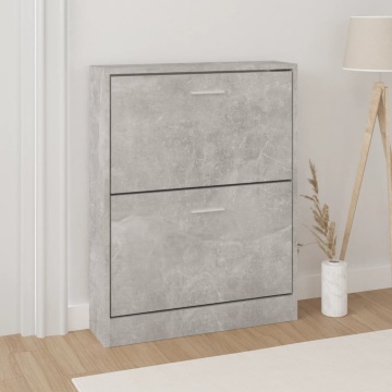 Pantofar, gri beton, 59x17x81 cm, lemn compozit - Img 1