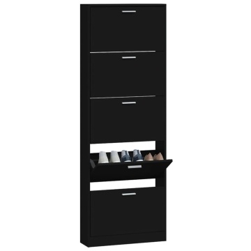 Pantofar, negru, 59x17x169 cm, lemn compozit - Img 4