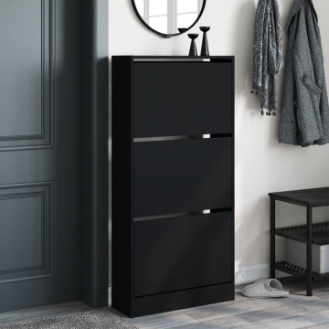 Pantofar, negru, 60x21x125,5 cm, lemn compozit - Img 3