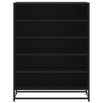 Pantofar, negru, 75x38x97,5 cm, lemn prelucrat/metal - Img 4