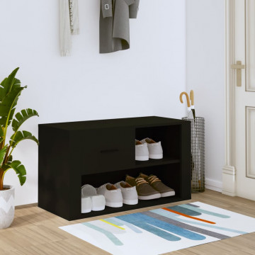 Pantofar, negru, 80x35x45 cm, lemn compozit - Img 1