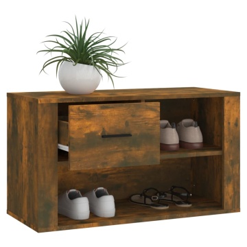 Pantofar, stejar fumuriu, 80x35x45 cm, lemn prelucrat - Img 4