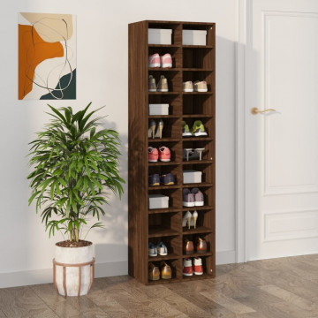 Pantofar, stejar maro, 54x34x183 cm, lemn prelucrat - Img 1