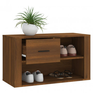 Pantofar, stejar maro, 80x35x45 cm, lemn compozit - Img 4
