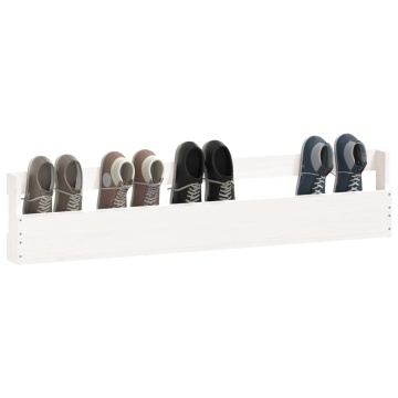 Pantofare de perete, 2 buc., alb, 110x9x23 cm, lemn masiv pin - Img 4